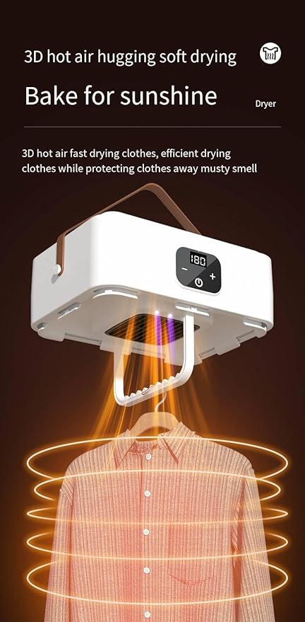 White color Portable and Foldable Electric Cloth Dryer Suitable