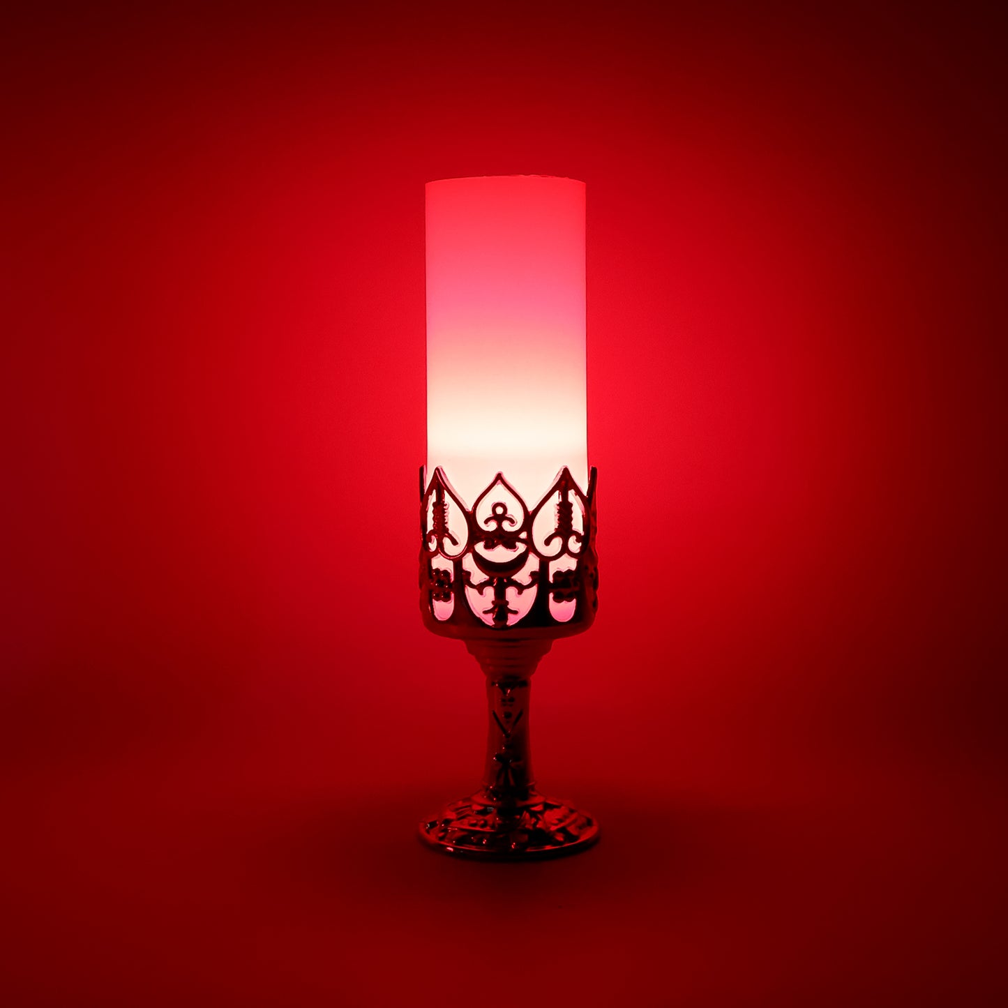 Decorative Led Candle Light Lamps With Golden Stand  (2 Pc)